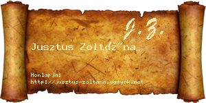 Jusztus Zoltána névjegykártya